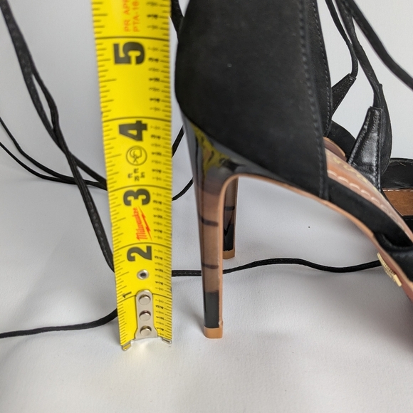 L'INTERVALLE Black Suede Heels Women ShoesSize 9 Made In Brazil Pointed Tip - Picture 9 of 10